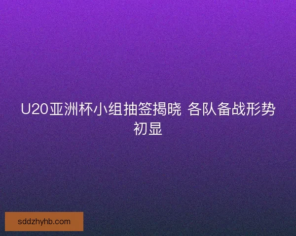 U20亚洲杯小组抽签揭晓 各队备战形势初显